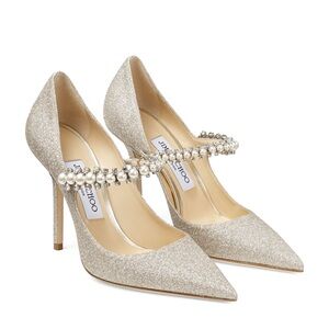 New JIMMY CHOO Baily 100 Embellished Glitter Pumps 40 $1,495